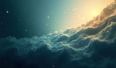 Abstracte hero-afbeelding voor Energy Projector Human Design met gelaagde energie en rust