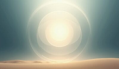 Abstracte rustige compositie die innerlijke richting en helderheid in Human Design autoriteit verbeeldt