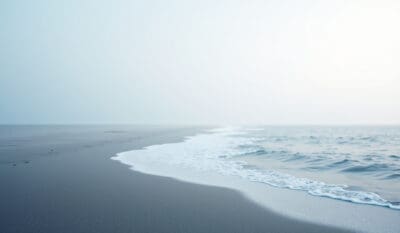 Abstracte overgang tussen land en water voor Kusten omgeving Human Design